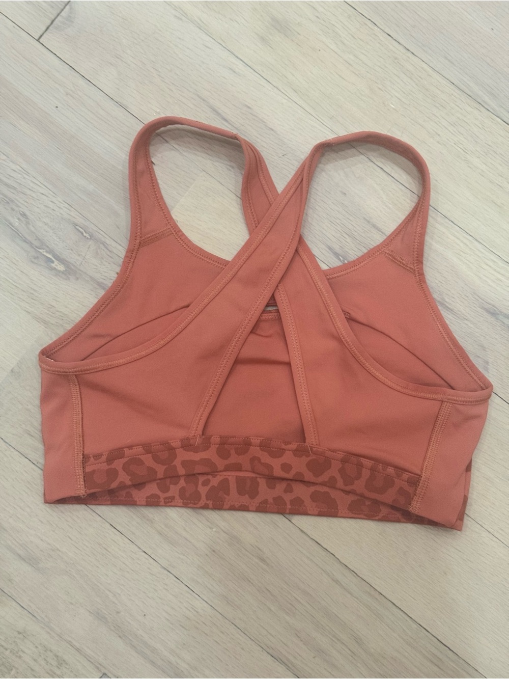 Nike Rust Leopard-Print Racerback Sports Bra - Picture 2 of 2